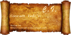 Conradt Iván névjegykártya